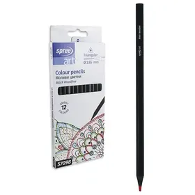 Spree Art Ξυλομπογιές Τριγωνικές Black Woodfree 12 Χρωμάτων