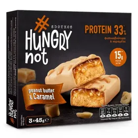 HUNGRYNOT Μπάρες Πρωτείνης Σοκολάτα Καραμέλα & Φυστικοβούτυρο 3x45g