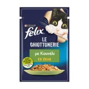 FELIX Le Ghiottonerie Υγρή Τροφή Γάτας με Κουνέλι σε Ζελέ 85g