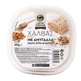 Χαλβάς ΜΑΣΟΥΤΗΣ ΑΠΟ ΤΟΝ ΤΟΠΟ ΜΑΣ αμύγδαλο 600γρ.