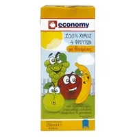 ECONOMY 100% Χυμός 4 φρούτων με Βιταμίνες 250ml