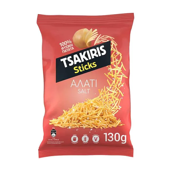 Tsakiris Sticks Τσιπς Αλάτι Χωρίς Γλουτένη 130γρ.