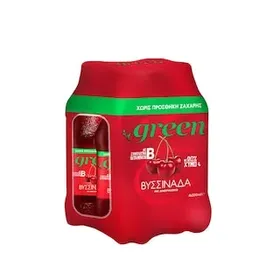 GREEN Βυσσινάδα με Ανθρακικό με Στέβια Χωρίς προσθήκη ζάχαρης 4x330ml
