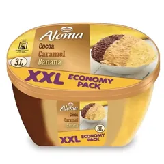 Aloma Παγωτό Μπανάνα Καραμέλα Σοκολάτα XXL 1,455kg. /3lt.