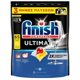 κάψουλες πλυντηρίου πιάτων ultimate all in 1 λεμόνι 65 τεμάχια