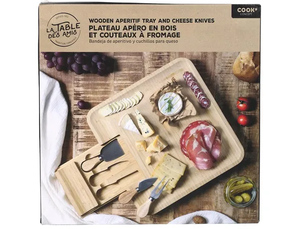 Chef Basics πλατώ τυριών bamboo με μαχαίρια