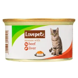 LOVEPET Γατοτροφή Μους Μοσχάρι Συκώτι 85g