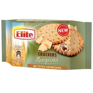 Elite Crackers Μεσογειακά Με γεύση Παρμεζάνα105gr