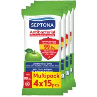 Septona Refresh Υγρά Αντιβακτηριδιακά Μαντηλάκια Πράσινο Μήλο 60τεμ.