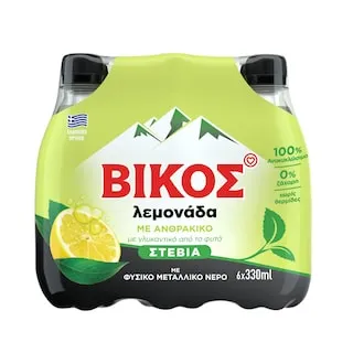 ΒΙΚΟΣ Αναψυκτικό Λεμονάδα Stevia Φιάλη 6 X 330ml