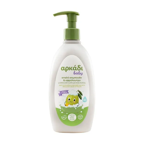 ΑΡΚΑΔΙ Baby Σαμπουάν & Αφρόλουτρο Ελιά & Αλόη 480ml