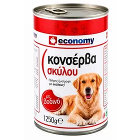κονσέρβα σκύλου με κοτόπουλο ή γαλοπούλα ή με βοδινό 1250γρ.