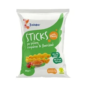 3Α Sticks Φακής Ντομάτα και Βασιλικός Vegan 85g