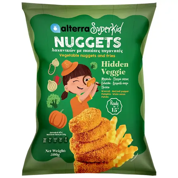 Nuggets λαχανικών με πατάτες τηγανητές kids meal