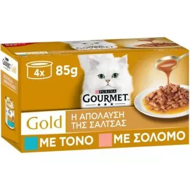 GOURMET™ Gold Η Απόλαυση της Σάλτσας με Σολομό & Τόνο 4x85g (πολυσυσκευασία)