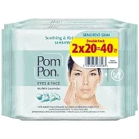 Pom Pon Υγρά Μαντηλάκια Ντεμακιγιάζ 2x20τεμ