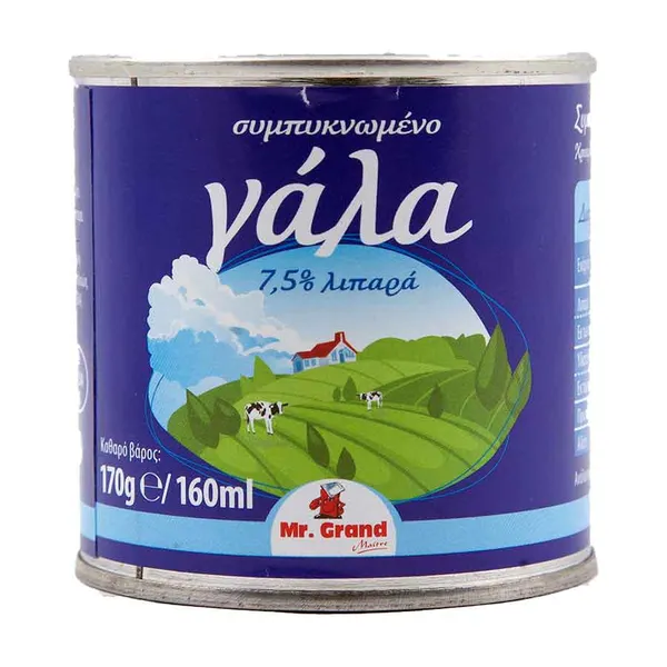 MrGrand Γάλα Συμπυκνωμένο 7,5% Λιπαρά 170γρ.