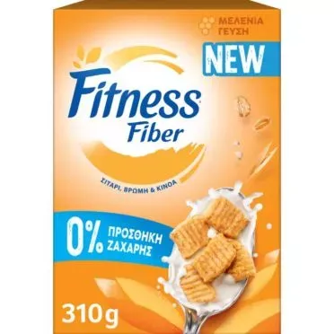 Nestle FITNESS® Δημητριακά Πρωινού Ολικής Άλεσης NO ADDED SUGAR FIBER ΜΕ ΜΕΛΕΝΙΑ ΓΕΥΣΗ 310g