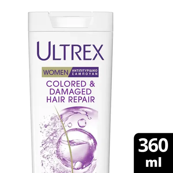 Ultrex Women Σαμπουάν Damaged & Colored Hair Για Βαμμένα Ταλαιπωρημένα Μαλλιά 360ml.