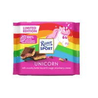 Σοκολάτα γάλακτος με μπισκότο και φράουλα, Ritter sport (100g)