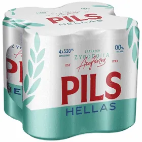 PILS HELLAS μπύρα 0% 330ml 4τεμ