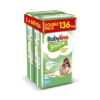 Ανοιχτές Πάνες Sensitive Μηνιαίο Πακέτο No1 2-5kg Babylino 2X68τεμ