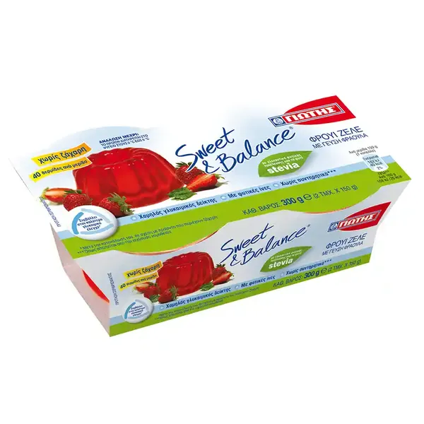ΓΙΩΤΗΣ Sweet & Balance Φρουί Ζελέ με γεύση Φράουλα με Στέβια Χωρίς ζάχαρη 2x150g