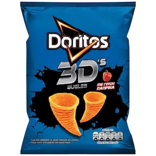 DORITOS Σνακ Καλαμποκιού 3D Bugles Πάπρικα 63g
