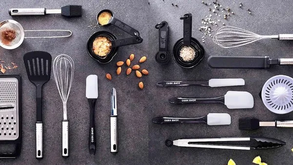 σετ επιφάνειας κοπής με εργαλεία κουζίνας