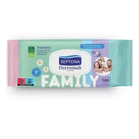 Septona Dermasoft Family Μωρομάντηλα Με Καπάκι 100τεμ.