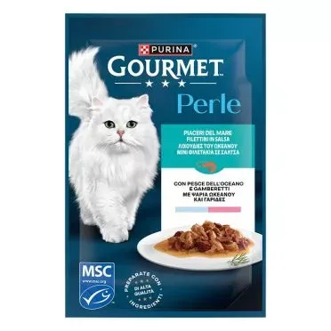 GOURMET PERLE ΜΕ ΨΑΡΙΑ ΩΚΕΑΝΟΥ & ΓΑΡΙΔΕΣ 85g