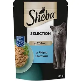 SHEBA Γατοτροφή Selection Ψάρια σε Σάλτσα 85g