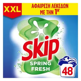 Skip Απορρυπαντικό Πλυντηρίου Ρούχων Spring Fresh Σκόνη 48M 3.12kg