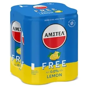 AMSTEL Μπύρα Free Λεμόνι Χωρίς Αλκοόλ Κουτί 4x330ml