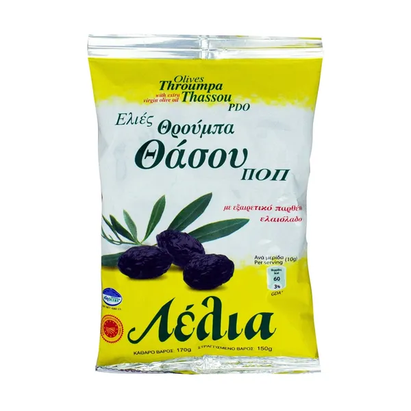 Ελιές Θρούμπες LELIA ΠΟΠ Θάσου 150g