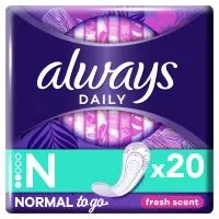 ALWAYS Daily to Go Σερβιετάκια Normal Fresh Scent 20τεμ