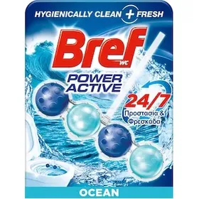 Bref Wc Power Active Μπλοκ Τουαλέτας Ocean Breeze 50γρ.