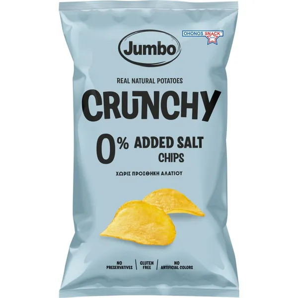 CRUNCHY chips χωρίς προσθήκη αλατιού 140γρ.