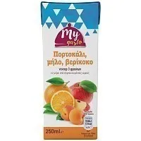 My Gusto Νέκταρ Πορτοκάλι Μήλο Βερύκοκο 250ml
