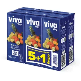 9 Φρούτα & 7 Βιταμίνες 250ml (5+1 δώρο) 100% Φυσικός Χυμός