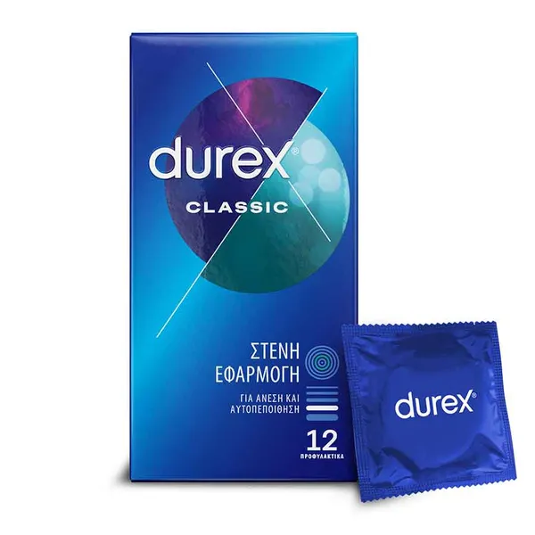 Durex Προφυλακτικά Classic Στενή Εφαρμογή, 12 τεμάχια