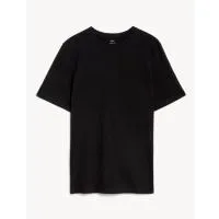 T-Shirt με Κλειστή Στρογγυλή Λαιμόκοψη Μαύρο από 100% βαμβάκι XL Marks & Spencer