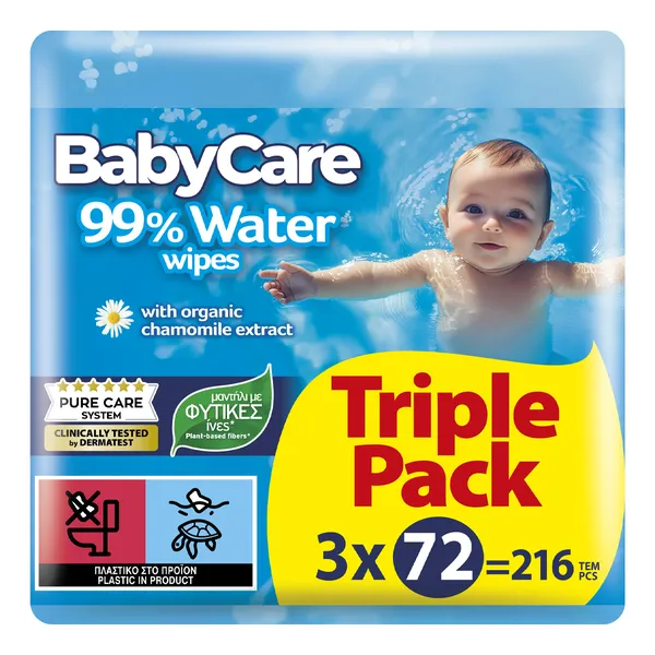 Μωρομάντηλα 99% water 3x72 τεμ.