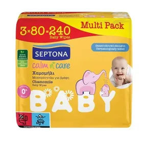 CALM N' CARE MULTI PACK Μωρομάντηλα για Βρέφη Χαμομήλι 3x80τμχ (240τμχ)