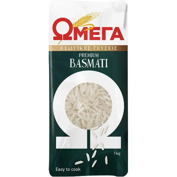 Ωμέγα Εξωτικές Γεύσεις Αρωματικό Ρύζι Basmati 1kg.