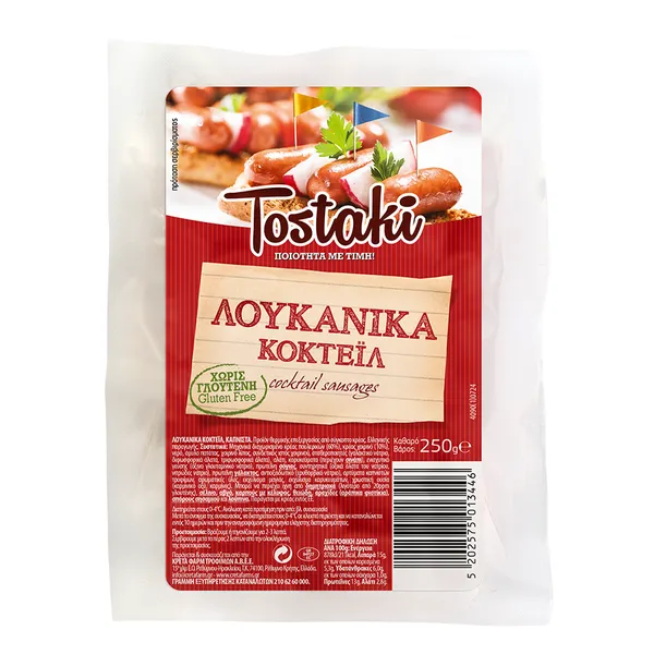 Creta Farms Tostaki Λουκάνικα Κοκτέιλ Χωρίς Γλουτένη 250γρ.