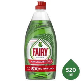 Fairy Platinum Quickwash Original Υγρό Πιάτων - 520ml