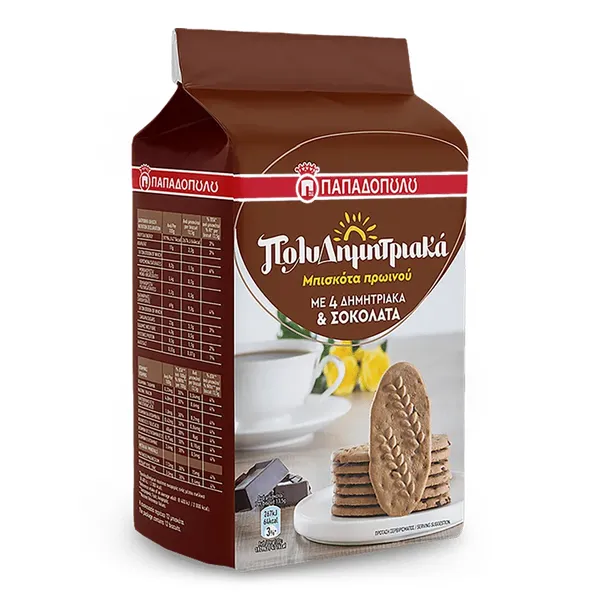 Παπαδοπούλου Πολυδημητριακά Μπισκότα με Κακάο Χωρίς Προσθήκη Ζάχαρης