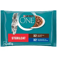 Purina One Φακελάκια Υγρή Τροφή Γάτας Πάπια 4x85gr