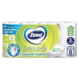 Zewa Deluxe Camomile χαρτί υγείας 3φυλλο, 8ρολά